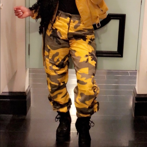 Yellow Camo Pants - Picture 2 of 2